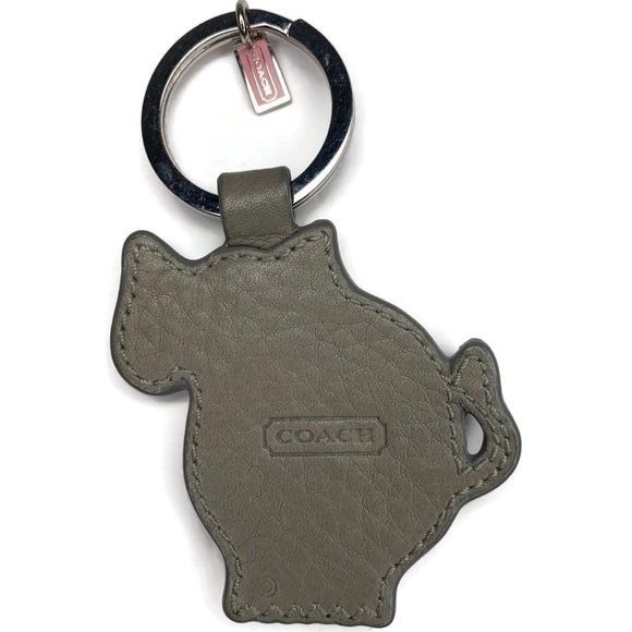 Coach Elephant Gray Pink Keychain Fob - Picture 3 of 3